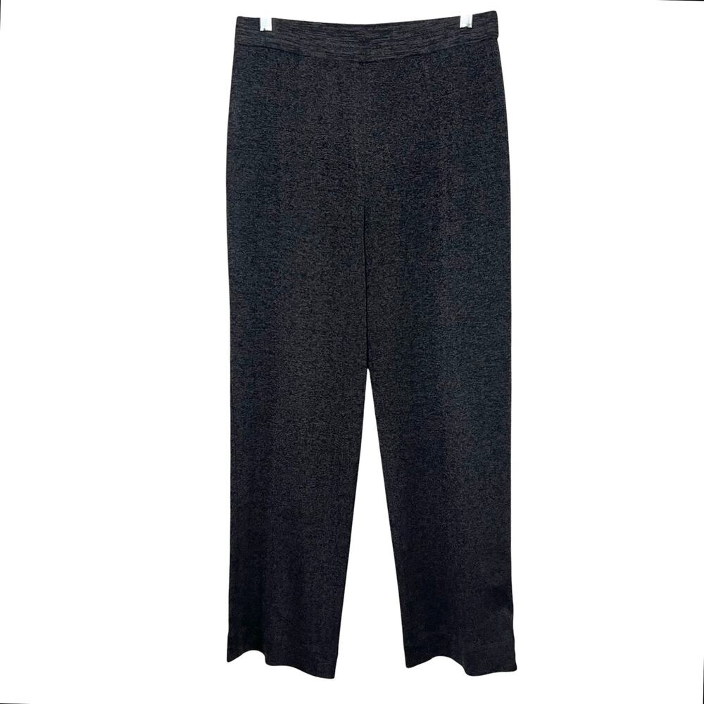 Exclusively Misook Pull-On Straight Leg Knit Pants Charcoal Heather Gray Small